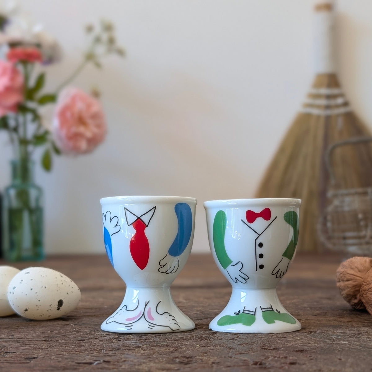 Pair of Vintage Novelty Egg Cups, Japan