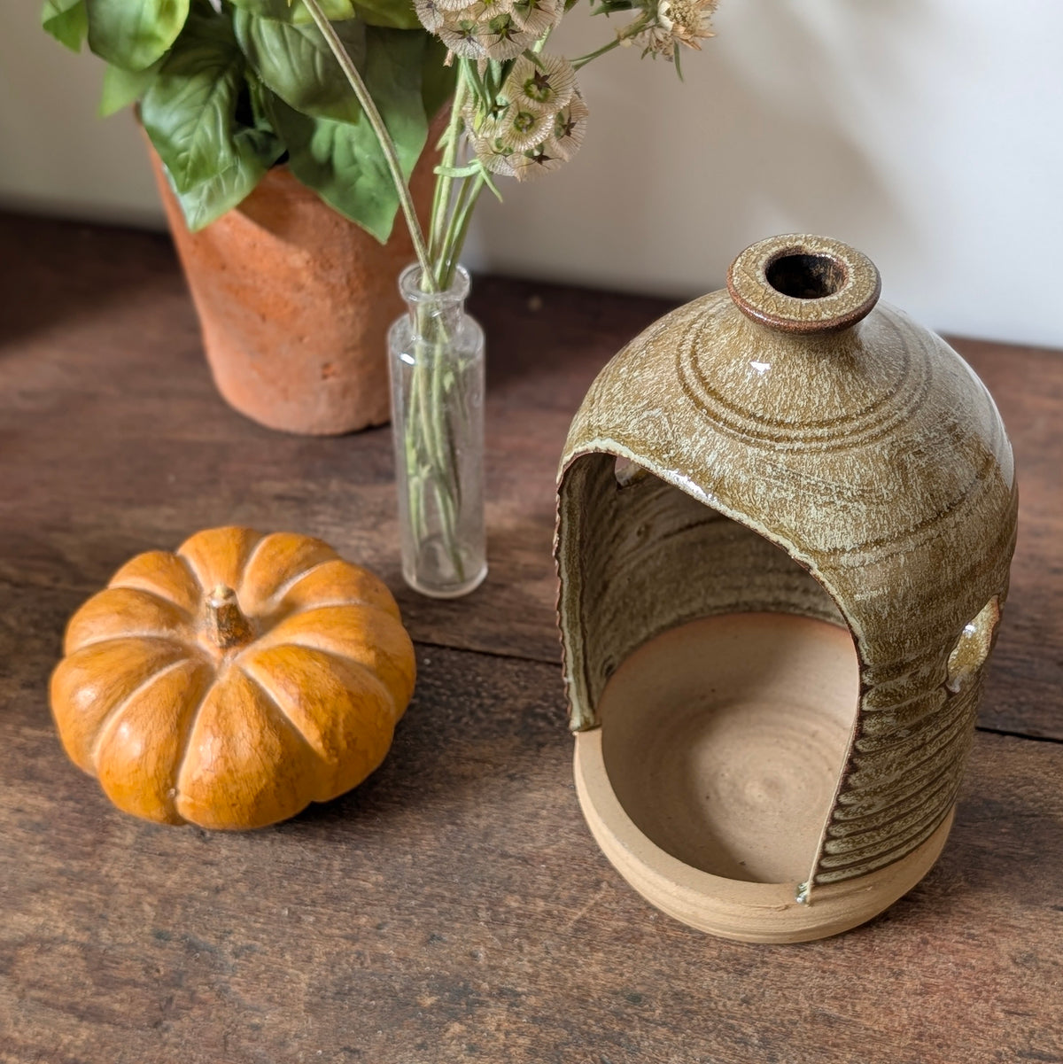 Studio Pottery Lantern Candle Holder