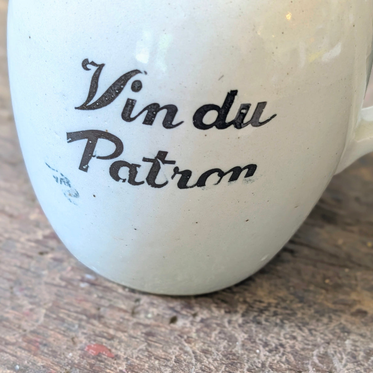 French Vin du Patron Earthenware Serving Jug