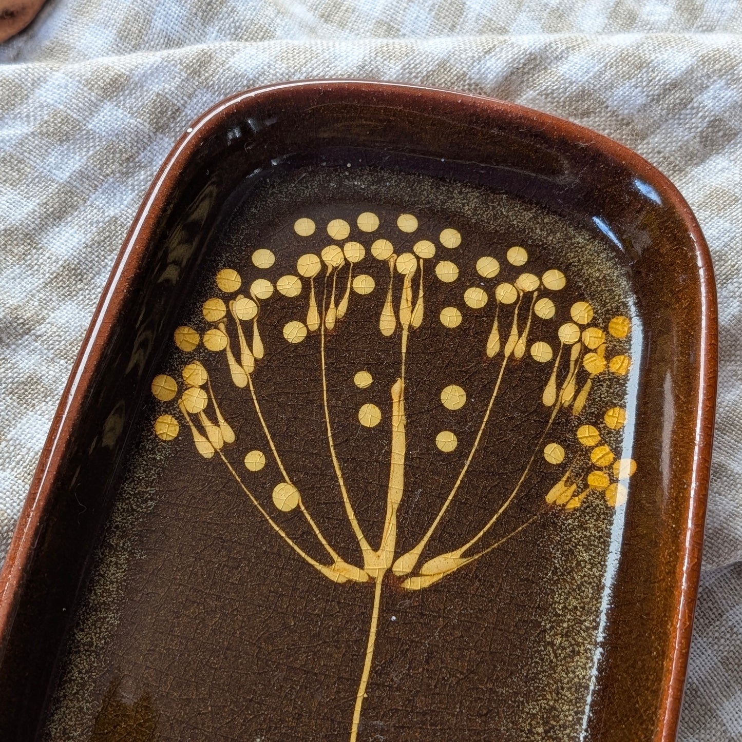 Studio Pottery Cow Parsley Dish