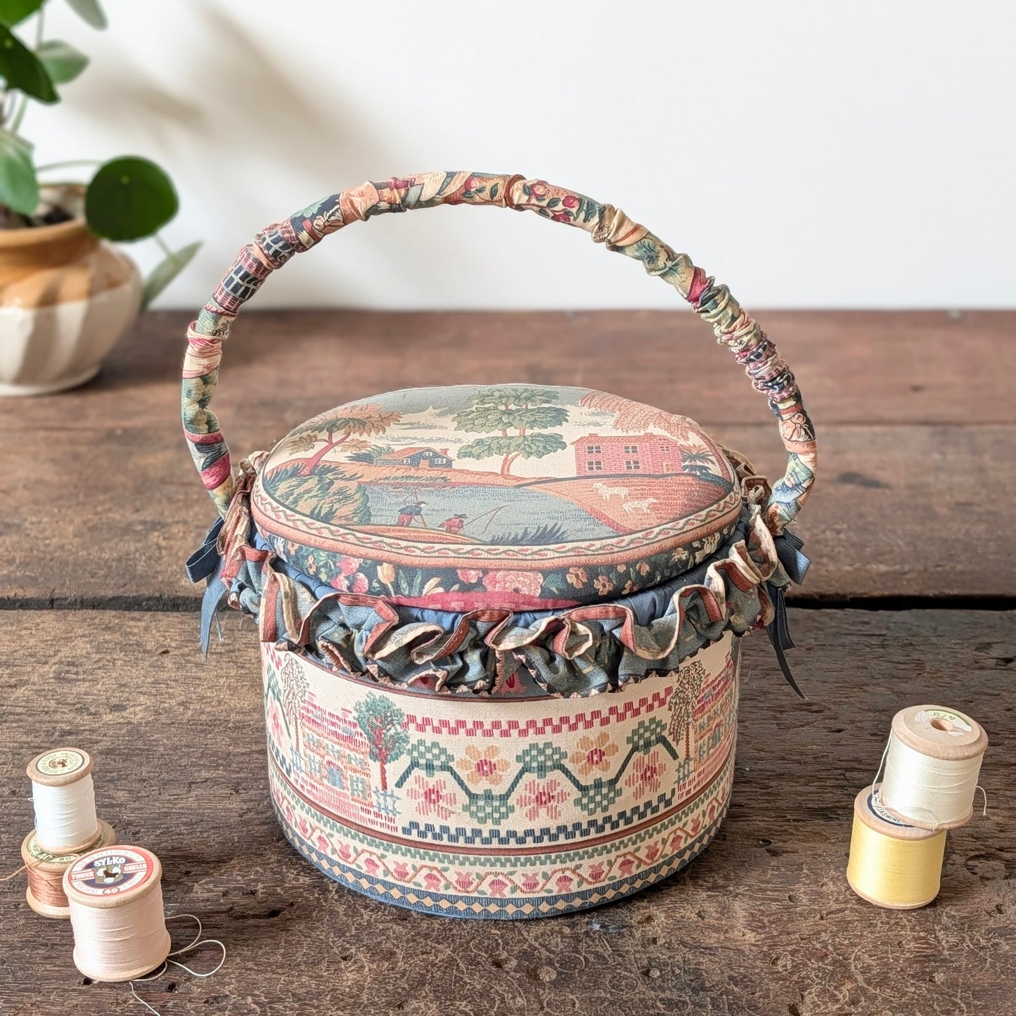 Vintage Fabric Sewing Box