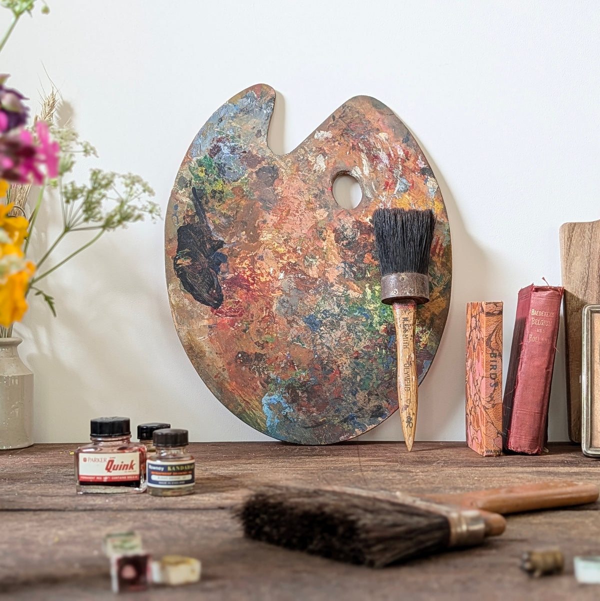 Vintage Artist’s Wooden Paint Palette