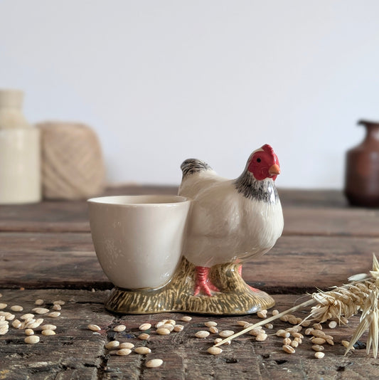 Quail Ceramics Hen Egg Cup - White and Grey