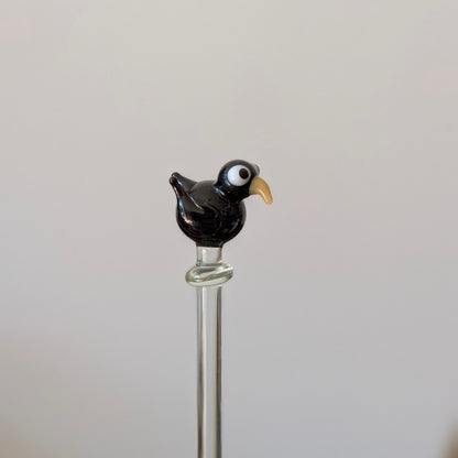 Set of Hand-Blown Glass Animal Cocktail Swizzle Sticks, Murano Style