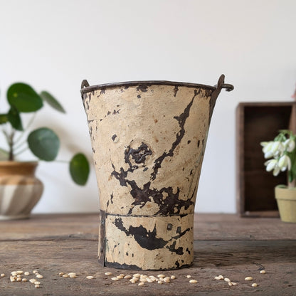 Painted Indian Metal Bucket/Planter