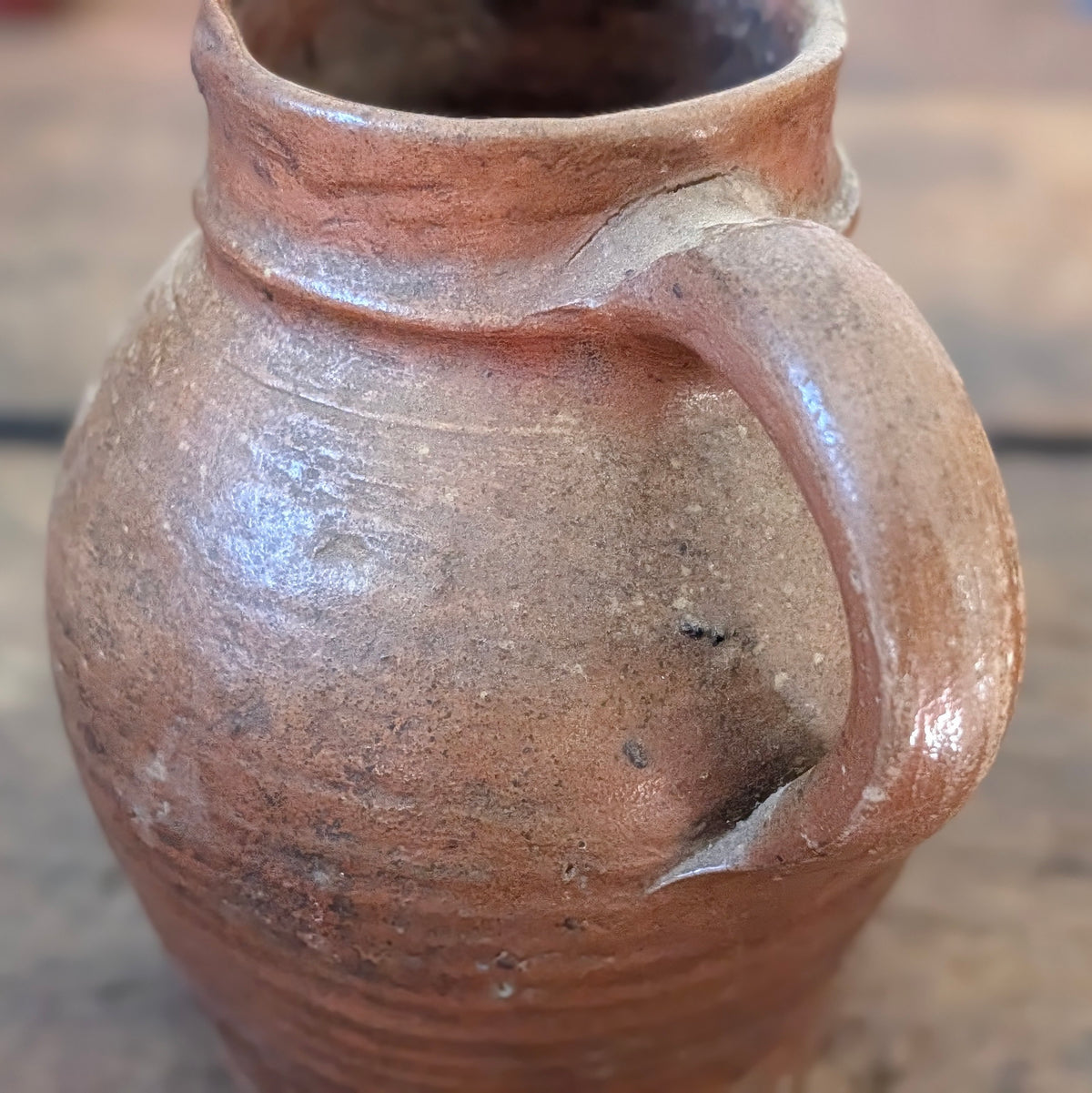 Ribbed French Stoneware Jug