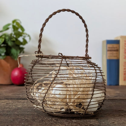 French Wire Round Egg Basket