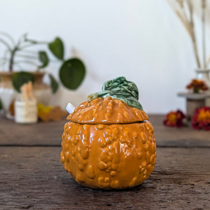 Majolica Bordello Pinheiro Gourd Preserve Pot