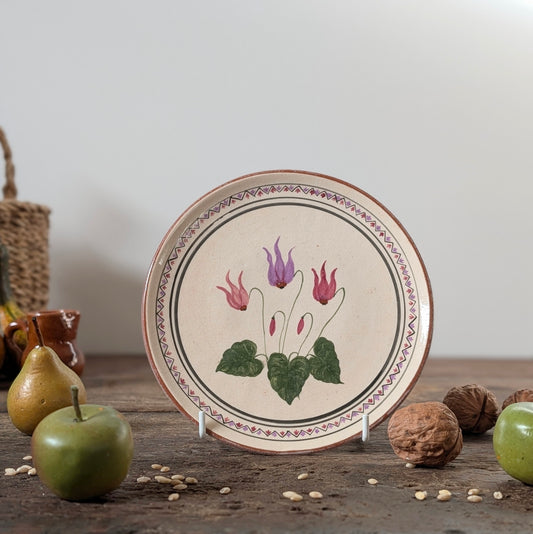 Beautiful Cyclamen Plate from Cyprus