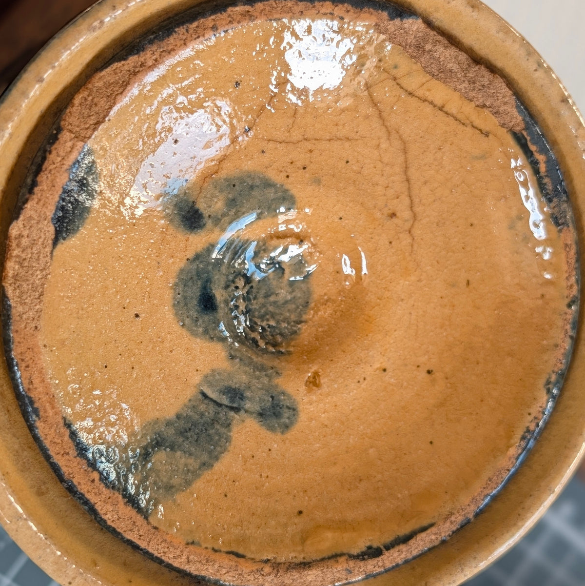 Alsatian Deep Blue Glazed Earthenware Lidded Jug