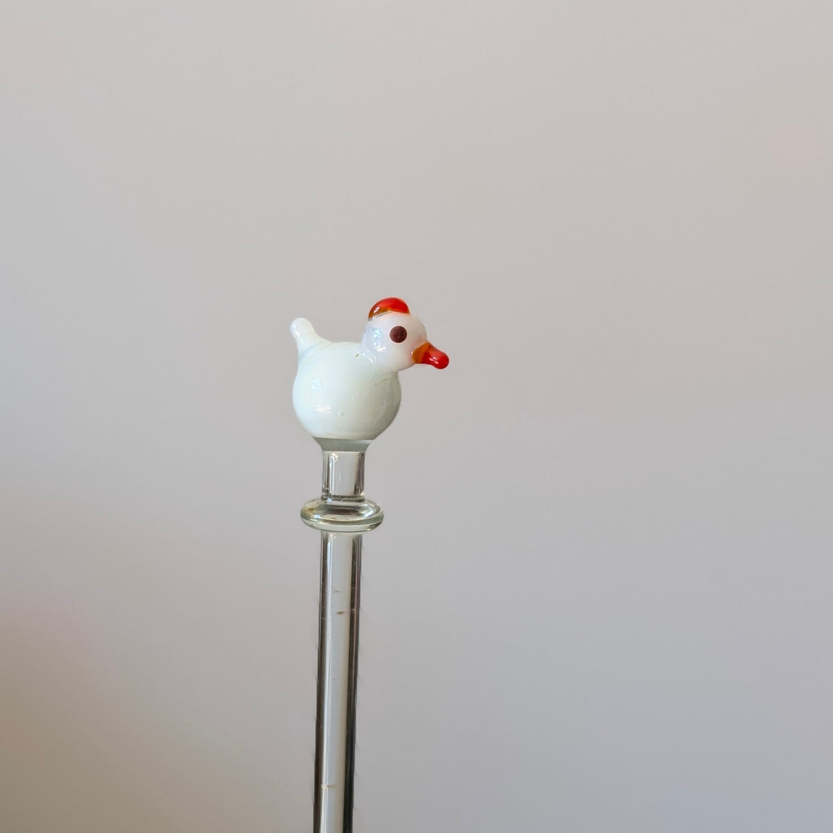 Set of Hand-Blown Glass Animal Cocktail Swizzle Sticks, Murano Style