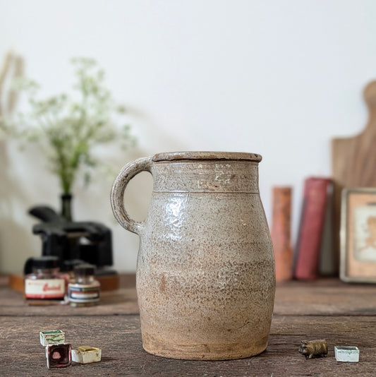 French Salt-Glazed Stoneware Jug