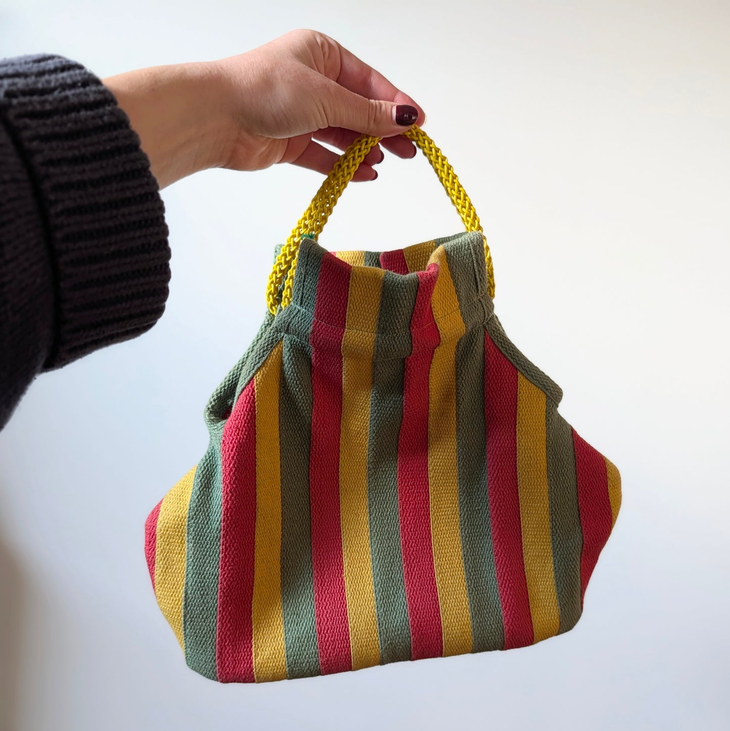 Striped Vintage Knit Bag