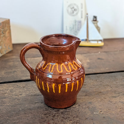 Brown Glazed French Earthenware Jug