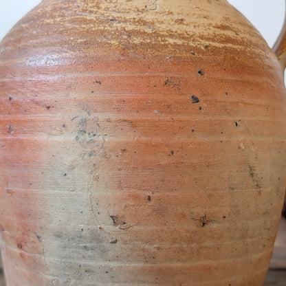 Large French Terracotta Jug with Soft Pink Wash