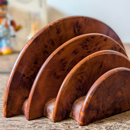 Burr Wood Art Deco Letter Holder A