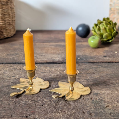 Indian Brass Leaf Candleholders