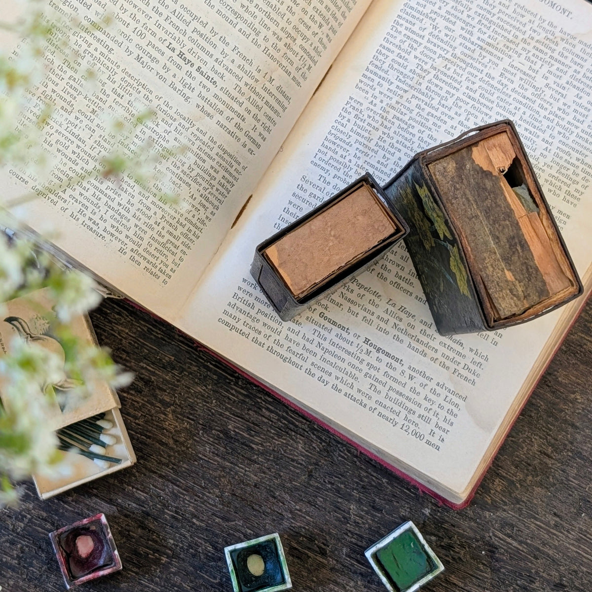 Pair of Vintage Bryant & May Floral Matchbox Holders