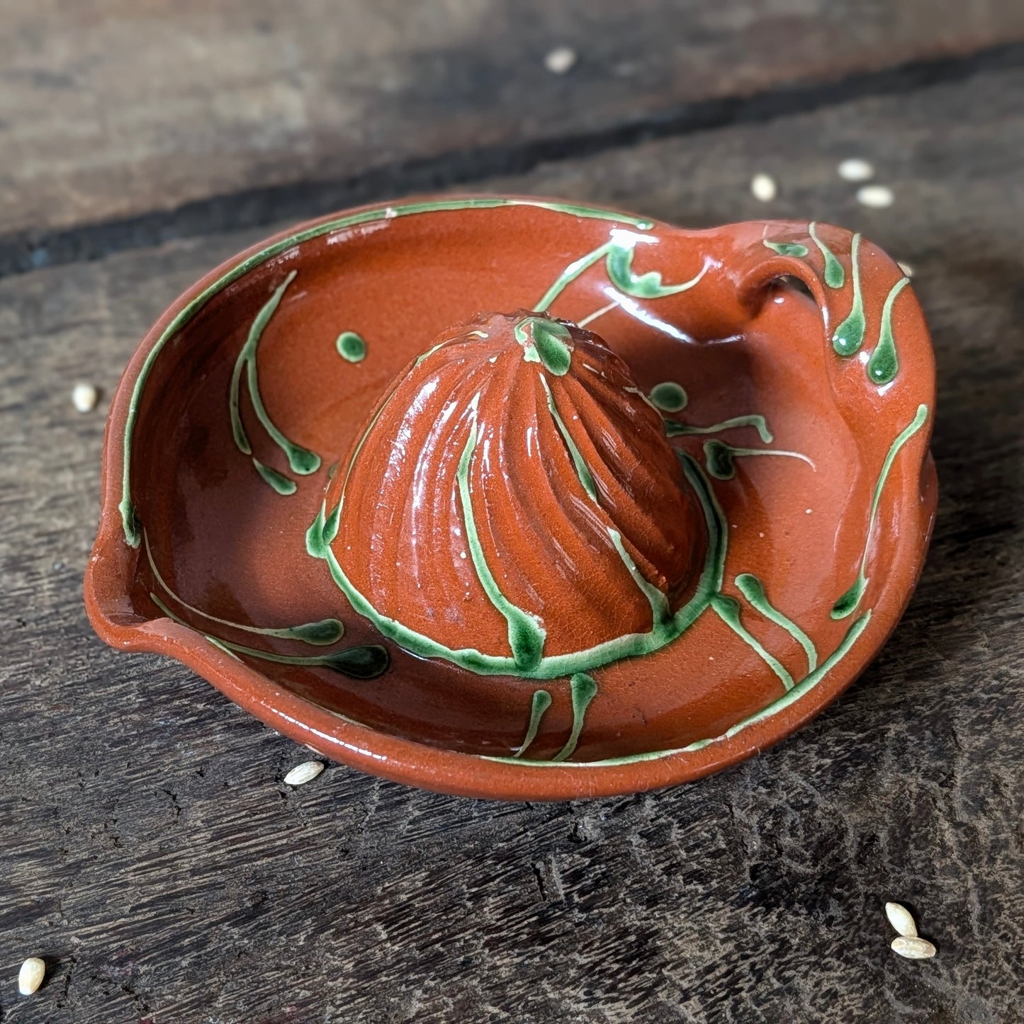 Terracotta Ceramic Glazed Lemon Squeezer