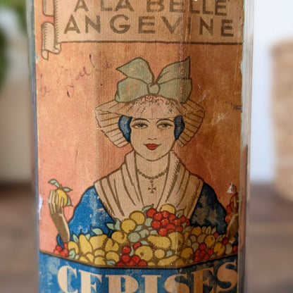 French “Cerises à l’Eau de Vie” Glass Storage Jar