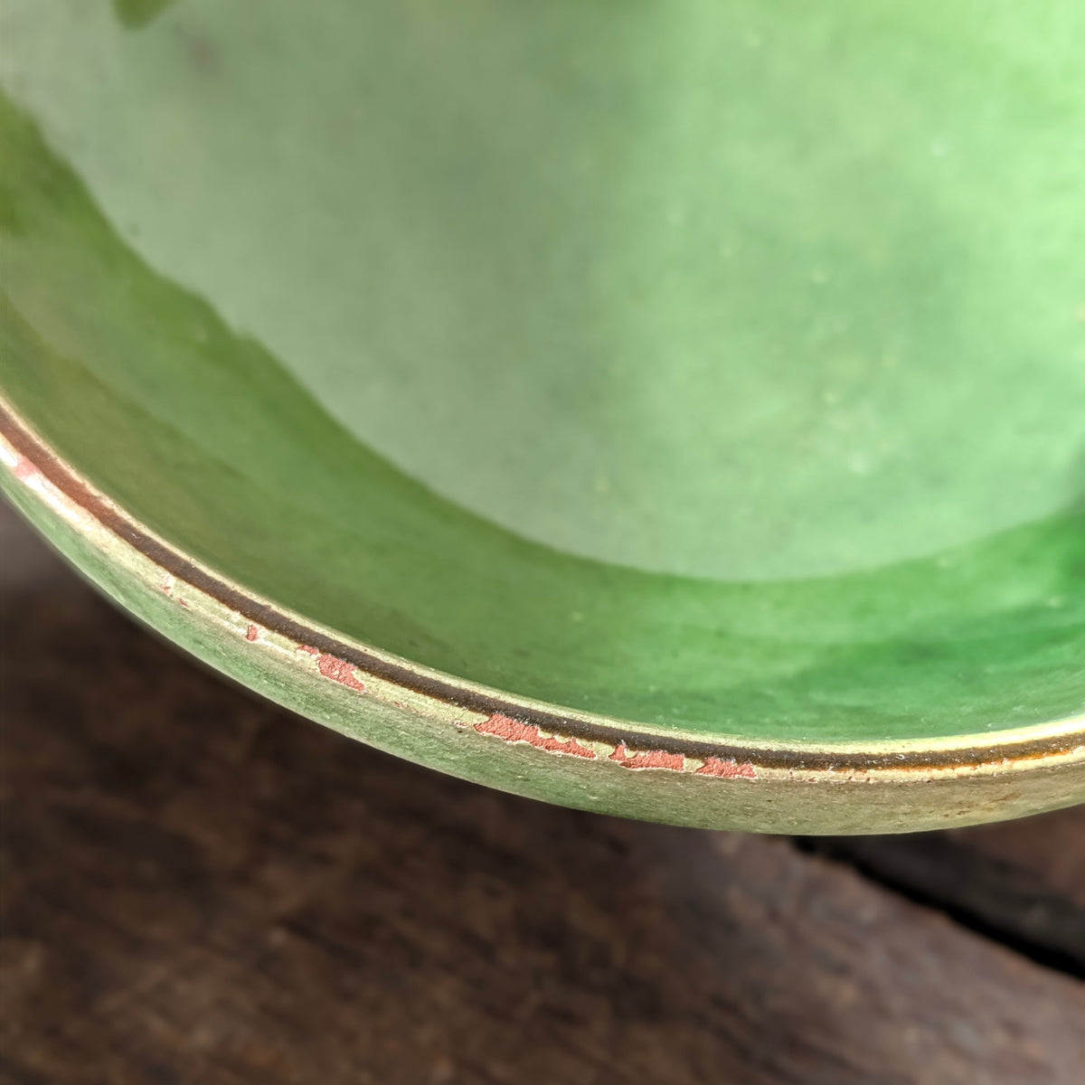 French Green Glazed Terracotta Colander and Bowl Set