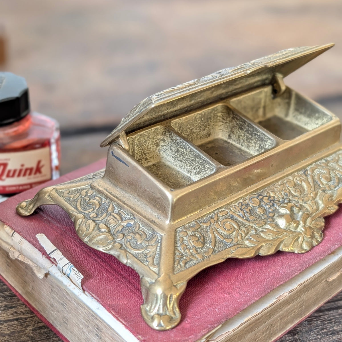 Ornate Brass Stamp Box