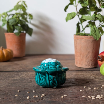 Small French Cauliflower Shaped Mustard Pot