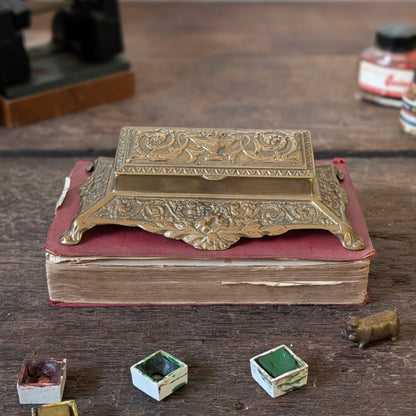 Ornate Brass Stamp Box