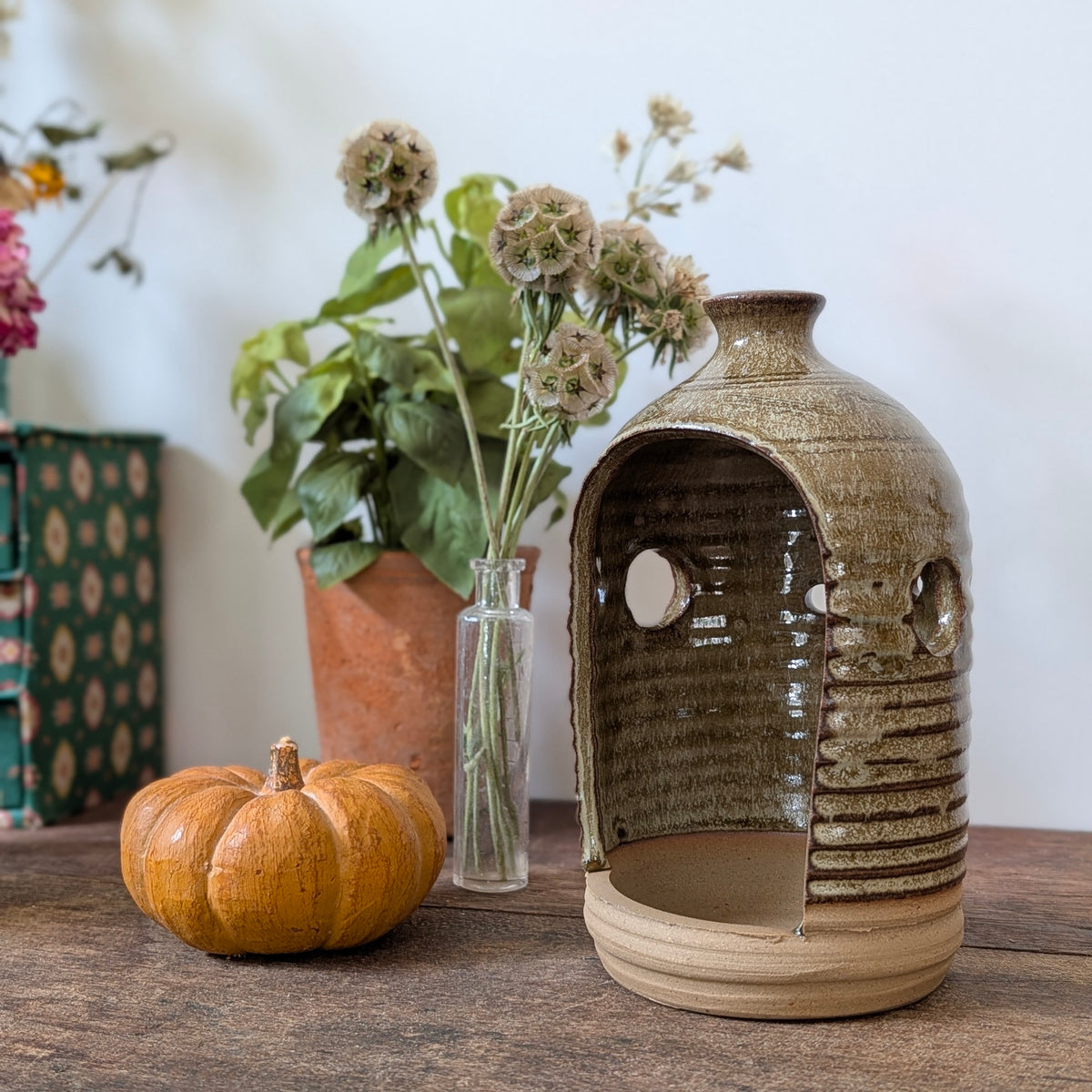 Studio Pottery Lantern Candle Holder