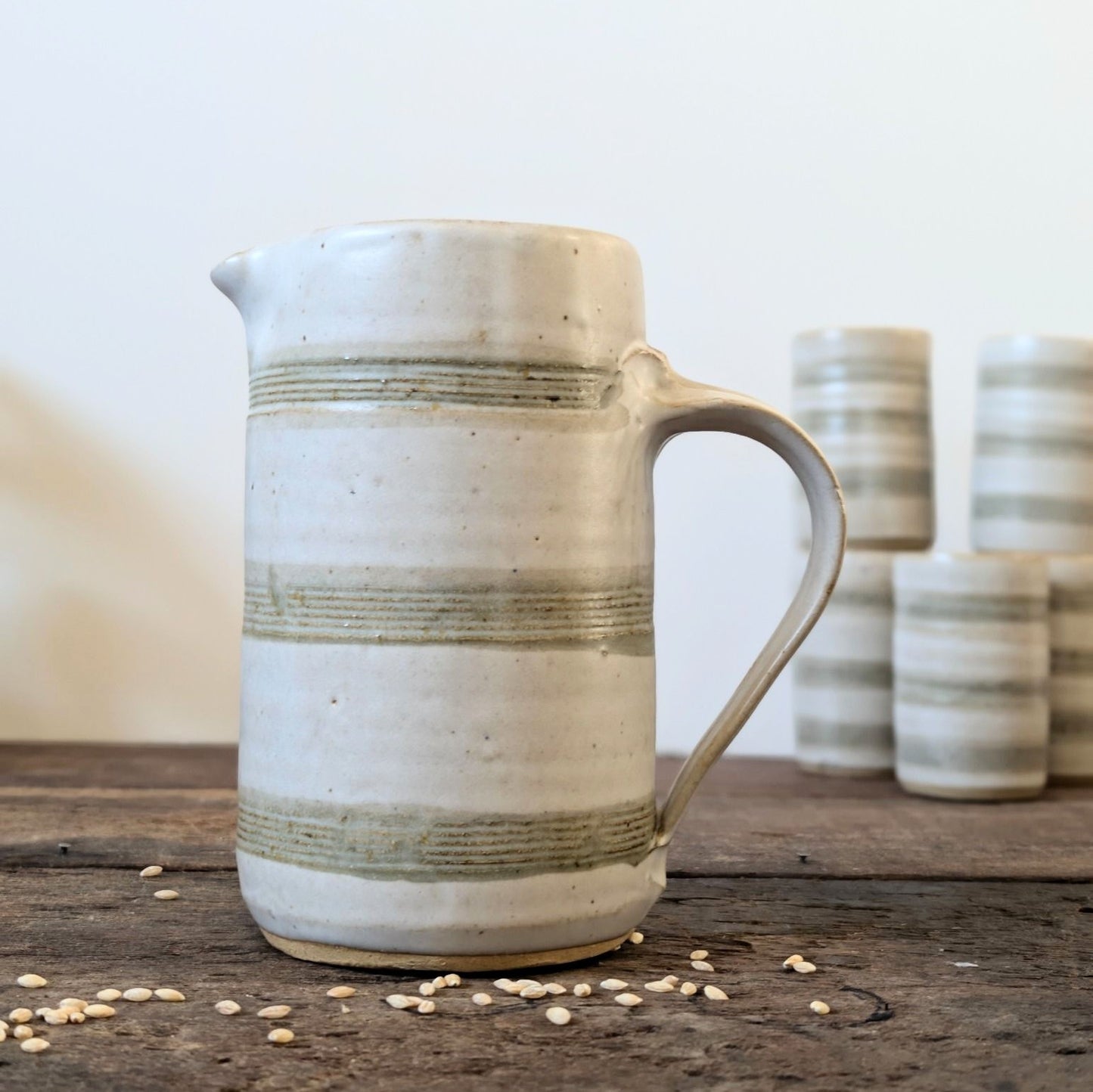 Studio Pottery Jug and Beaker Set