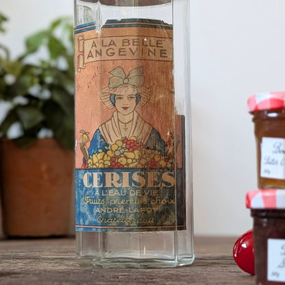 French “Cerises à l’Eau de Vie” Glass Storage Jar