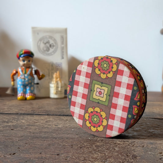 Colourful French Vintage Round Floral Tin