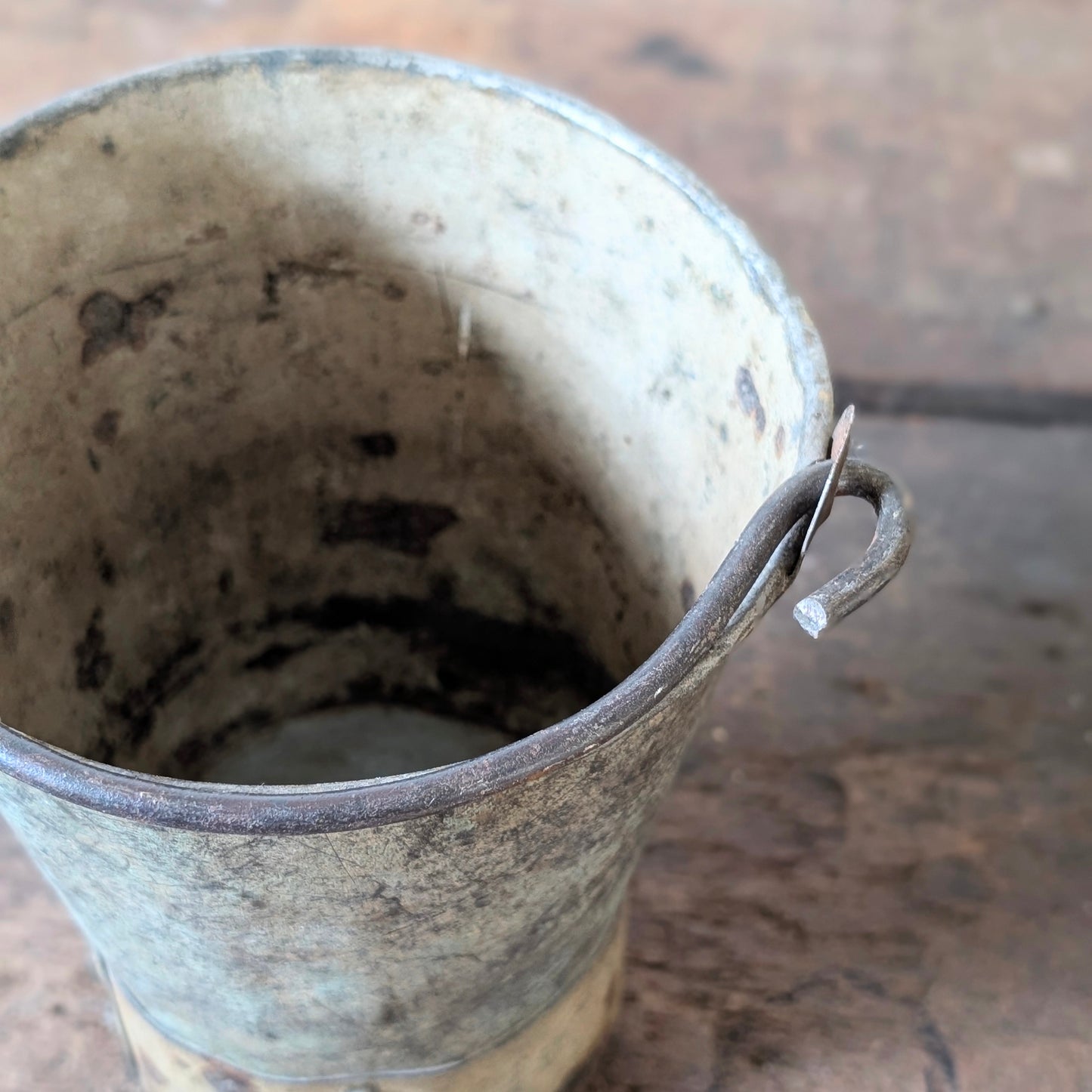 Painted Indian Metal Bucket/Planter