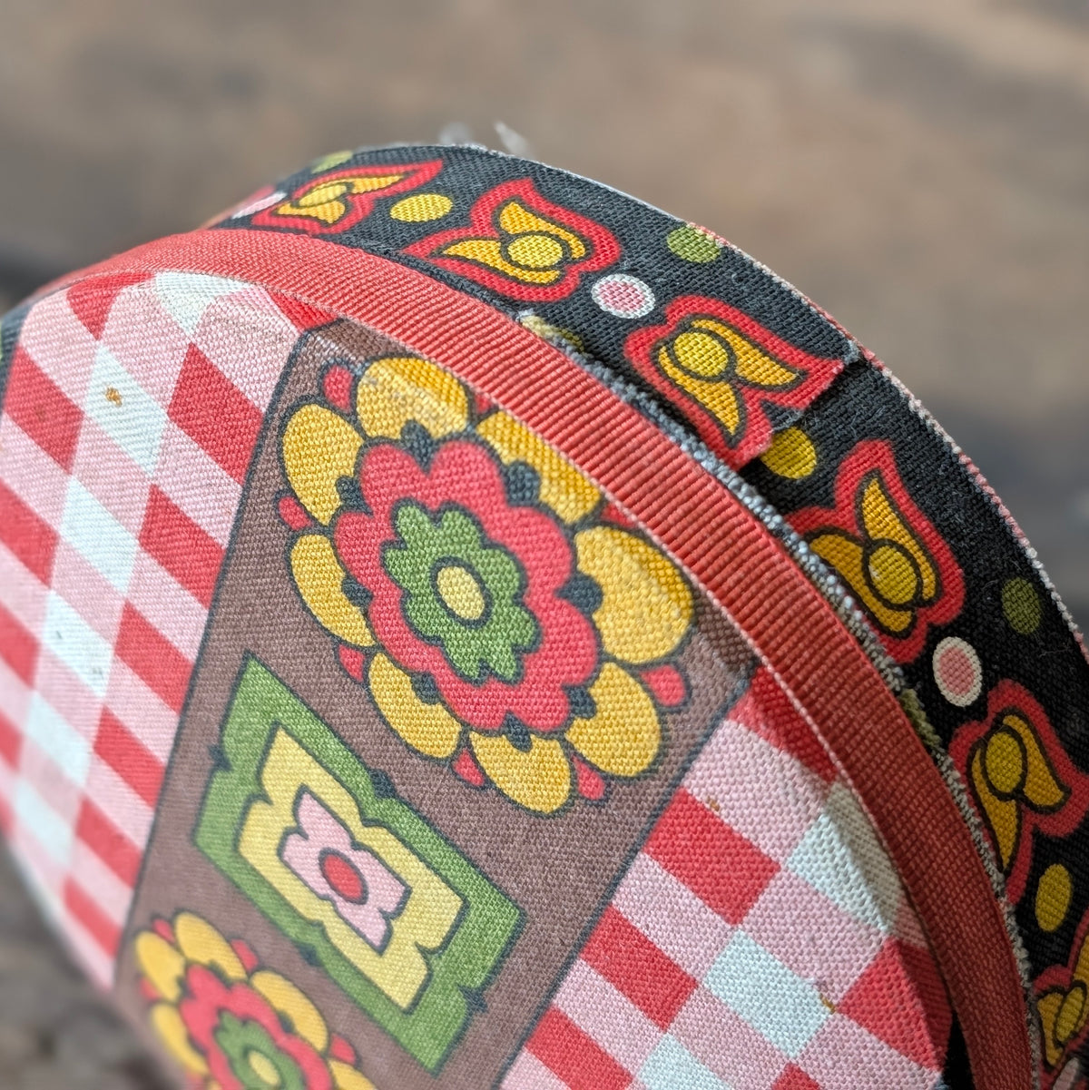 Colourful French Vintage Round Floral Tin
