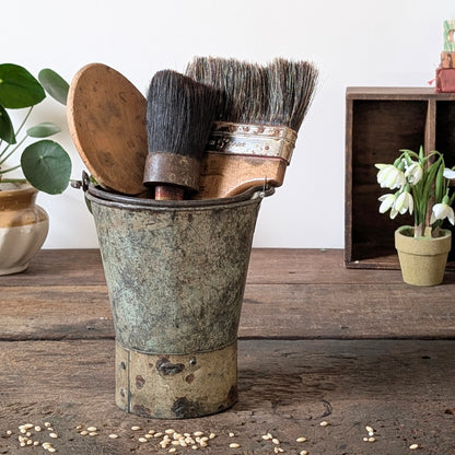 Painted Indian Metal Bucket/Planter