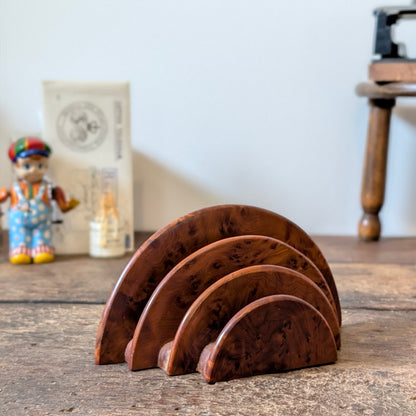 Burr Wood Art Deco Letter Holder A