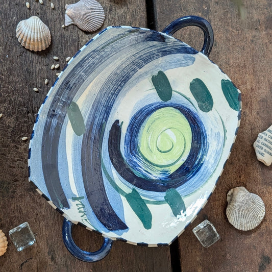 Large Abstract Studio Pottery Art Dish