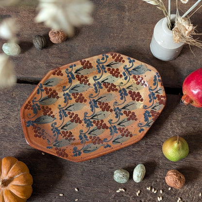 Terracotta FF Griffi Corsica Painted Dish