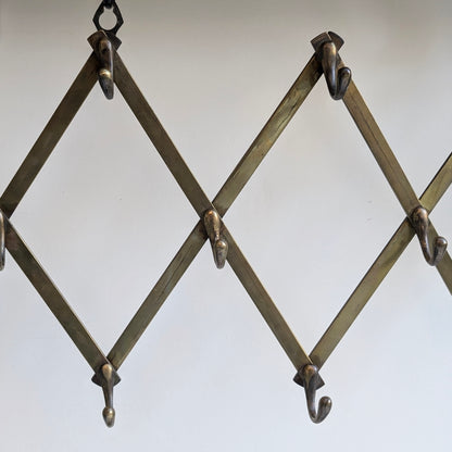 Stunning Brass Accordion Style Coat Rack