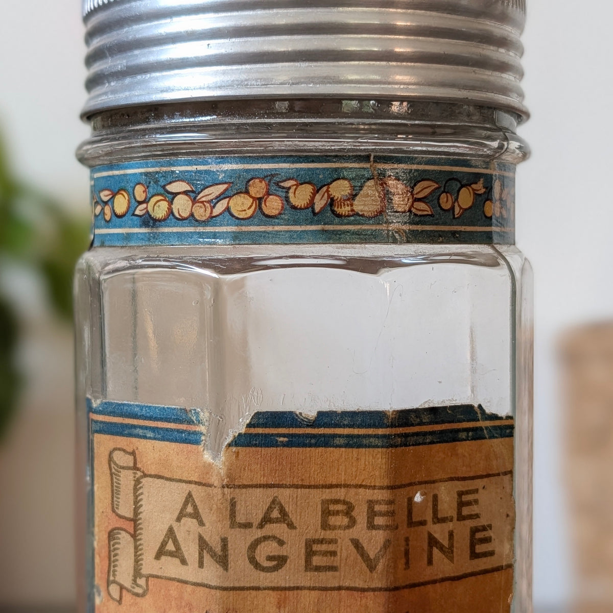 French “Cerises à l’Eau de Vie” Glass Storage Jar
