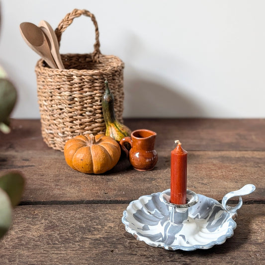 Marbled Enamel French Chamberstick