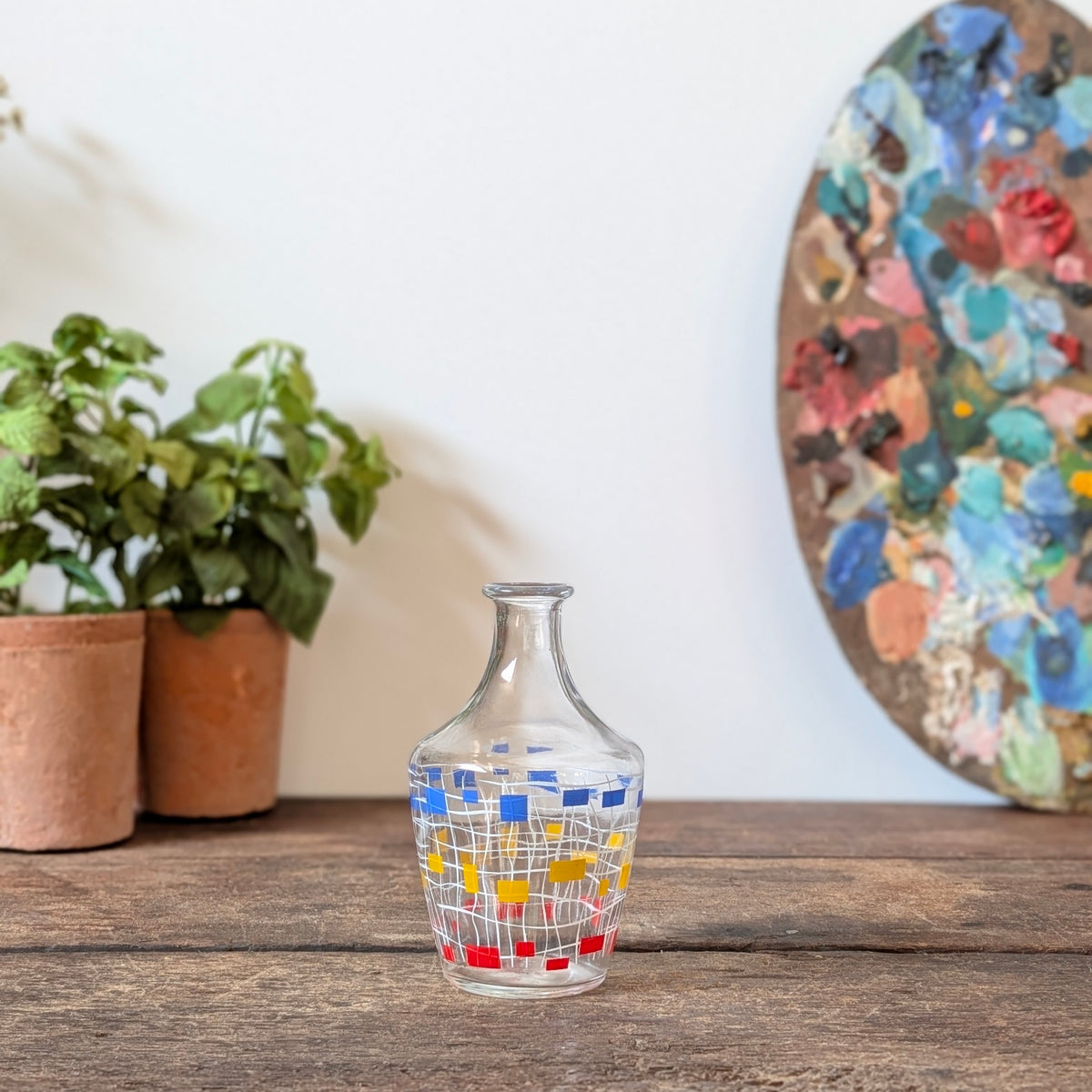 French Bistro Carafe - Red, Yellow & Blue