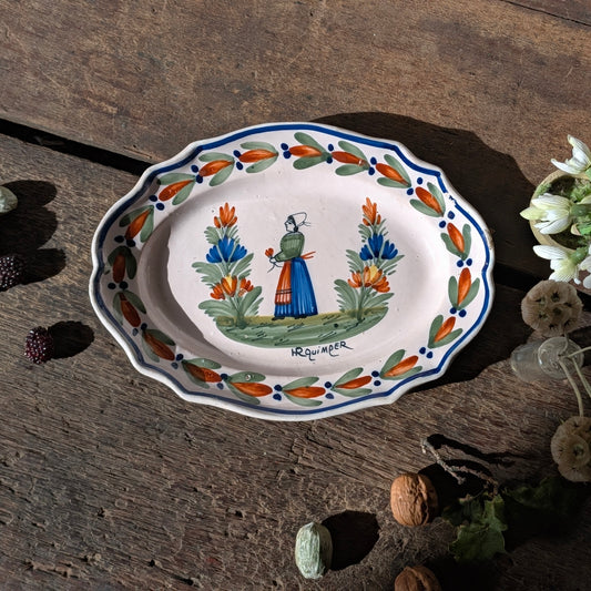 Hand-Painted French Quimper Pottery Plate