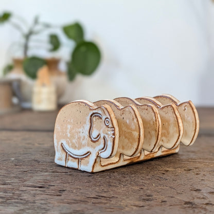 Studio Pottery Ceramic Elephant Toast Rack