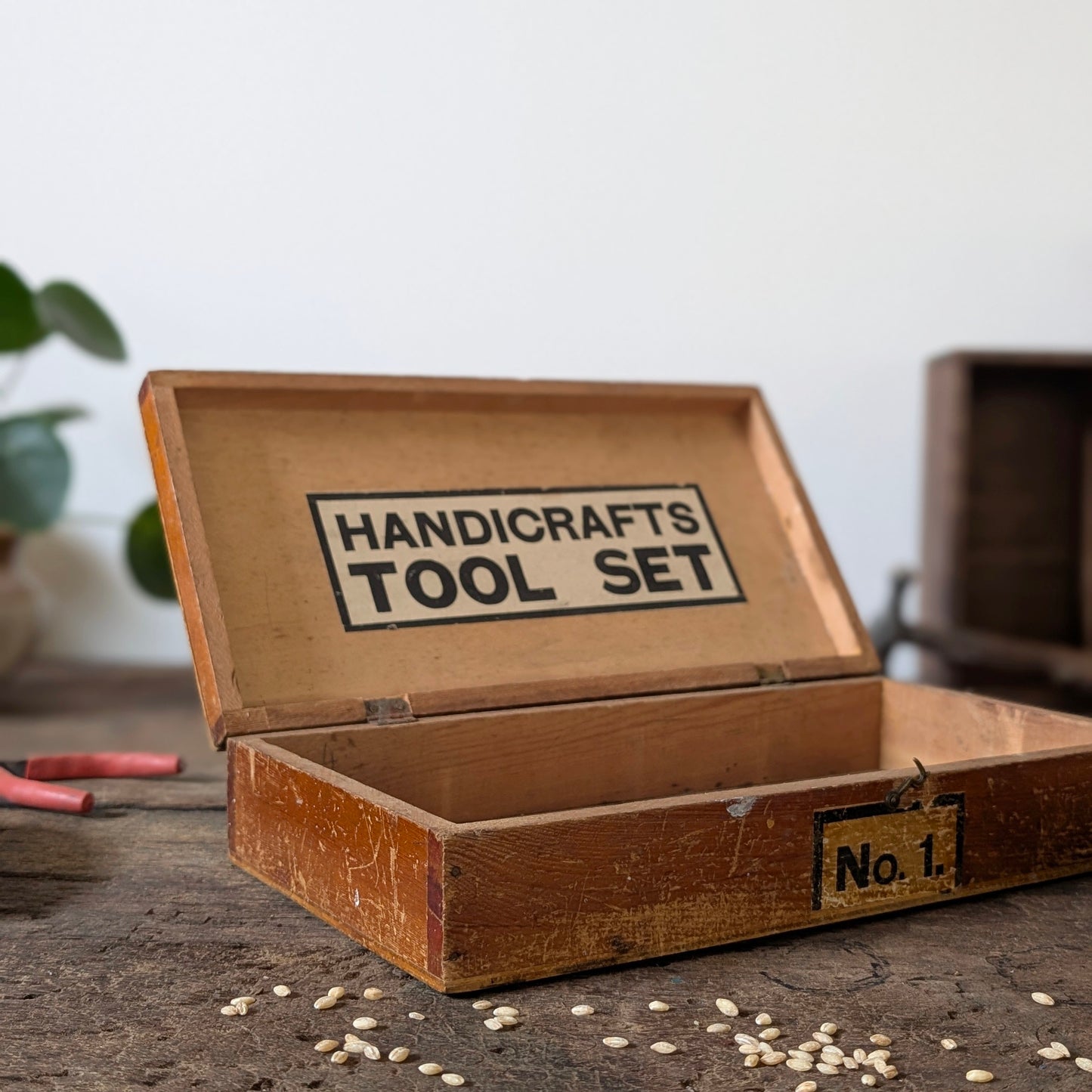 Wooden Vintage Handicraft Tool Set Box