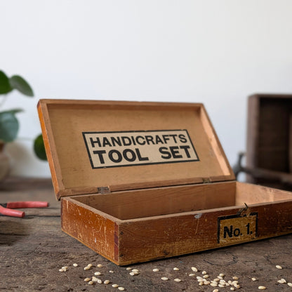 Wooden Vintage Handicraft Tool Set Box