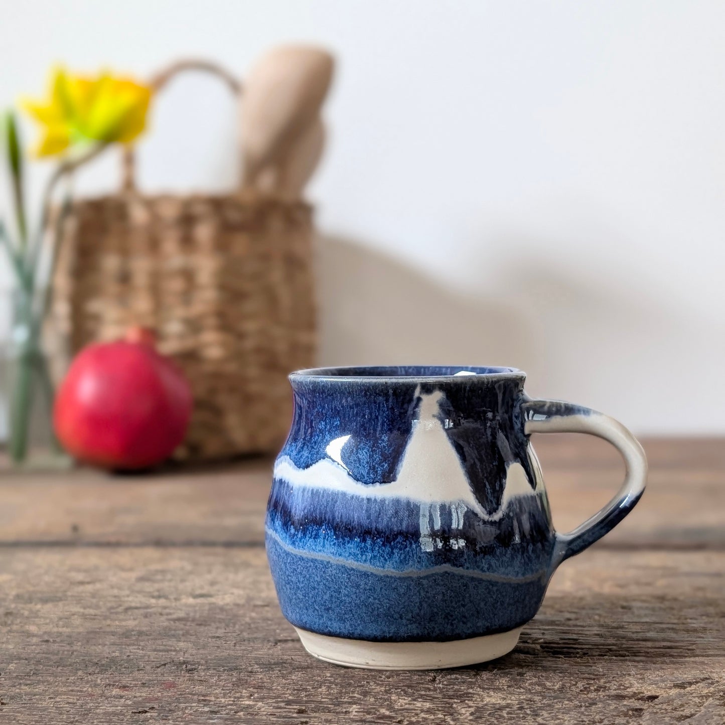 Small Blue and White Studio Pottery Mug