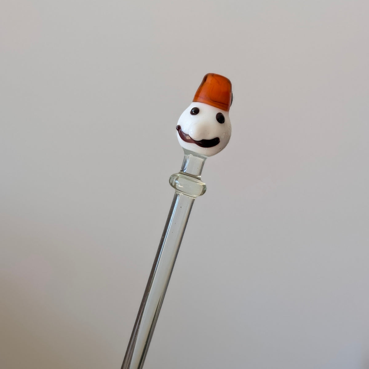 Set of Hand-Blown Glass Animal Cocktail Swizzle Sticks, Murano Style