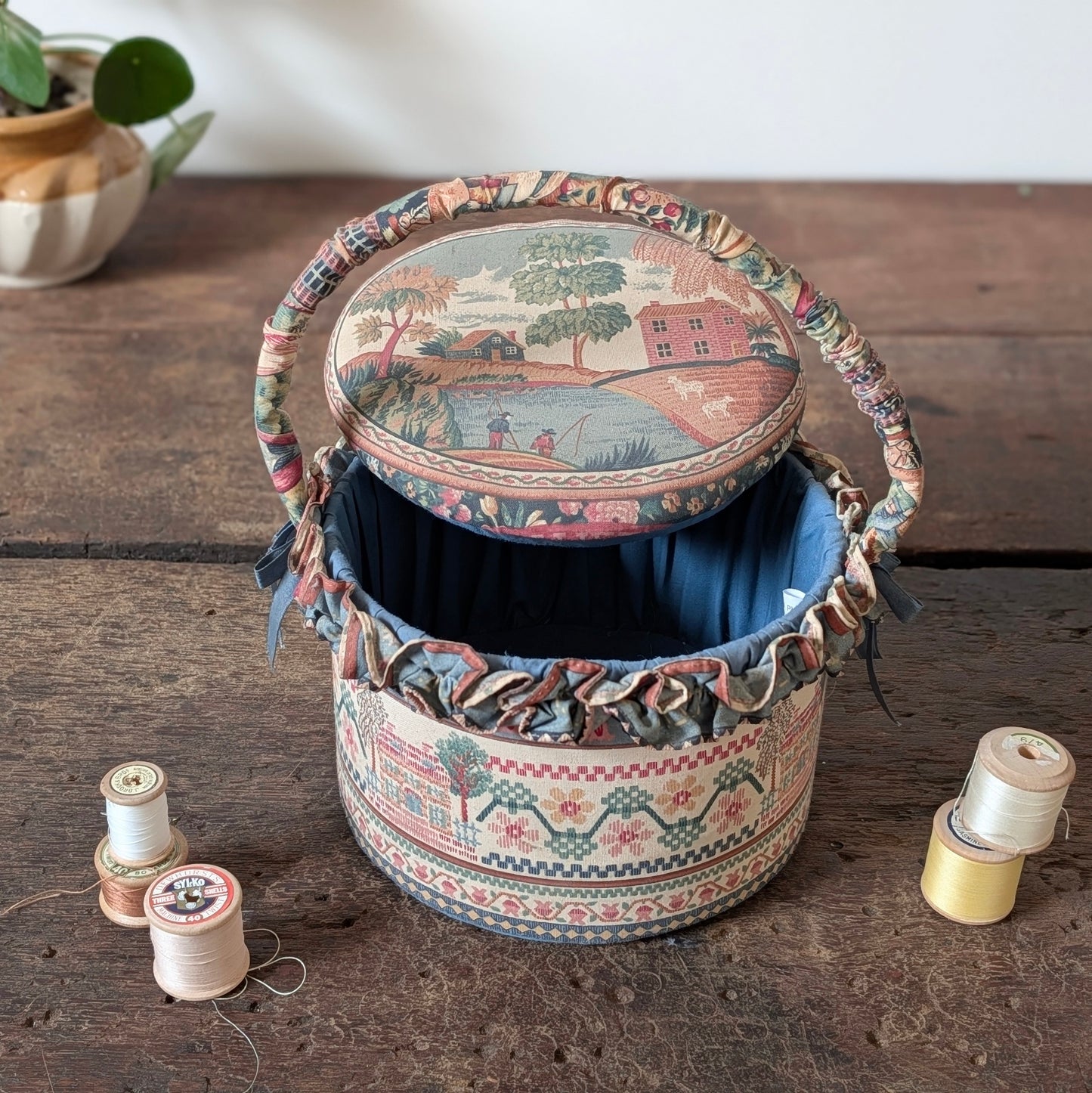 Vintage Fabric Sewing Box