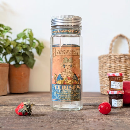 French “Cerises à l’Eau de Vie” Glass Storage Jar